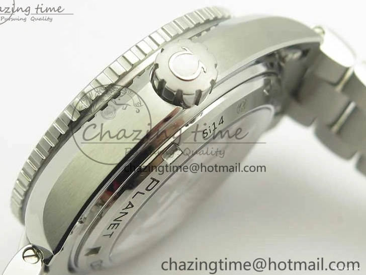 0306 Planet Ocean 600M Co-Axial GMT 43.5mm VSF 1:1 Best Edition Black Dial Orange Markers on SS Bracelet A8605 Super Clone Elegant 8024